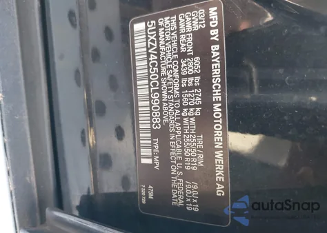 2012 BMW X5 xDrive35I/xDrive35I Premium/xDrive35I Sport Activity from USA, damaged, VIN 5UXZV4C50CL990883